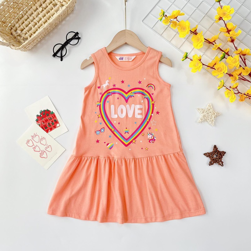Đầm Thun Sát Nách Cho Bé 12-38kg, Chất Thun Cotton VNXK