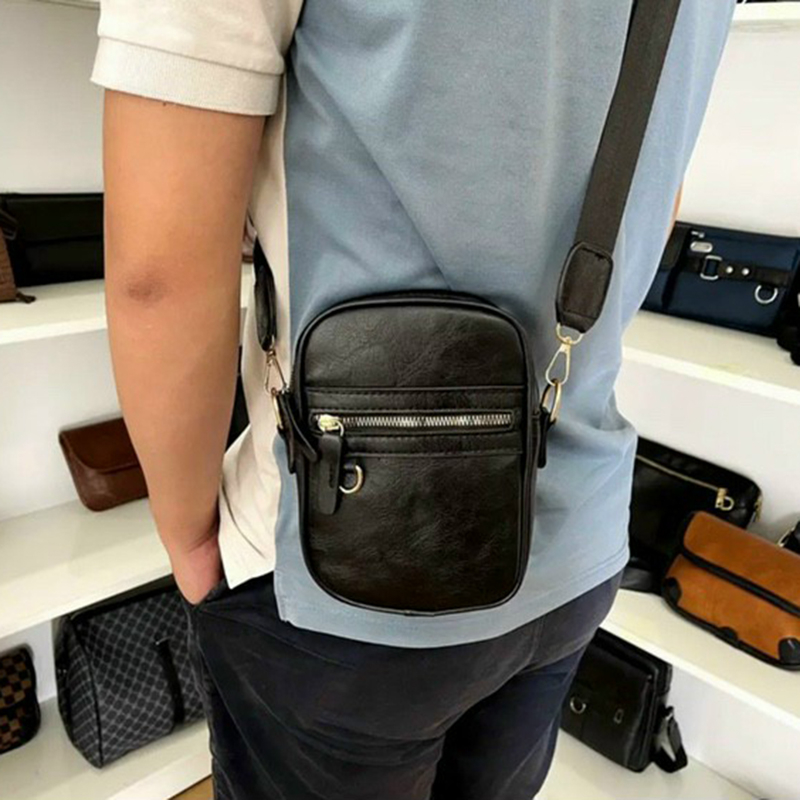 Túi Xách Nam túi xách da bò mini bag - phong cách đơn giản tinh tế. Mã T 11