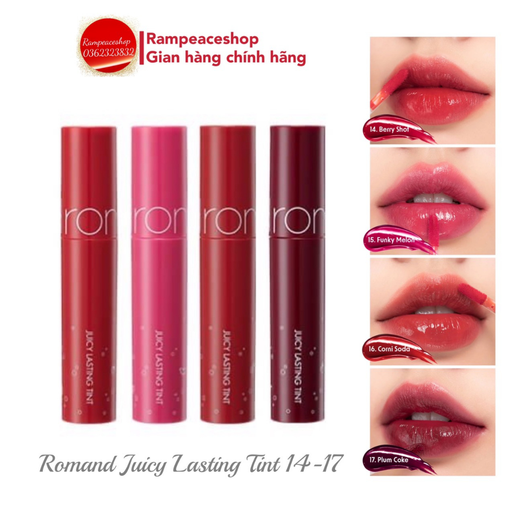 (14,15,16,17) Son Kem Lì Romand Juicy Lasting Tint - SPARKLING JUICY