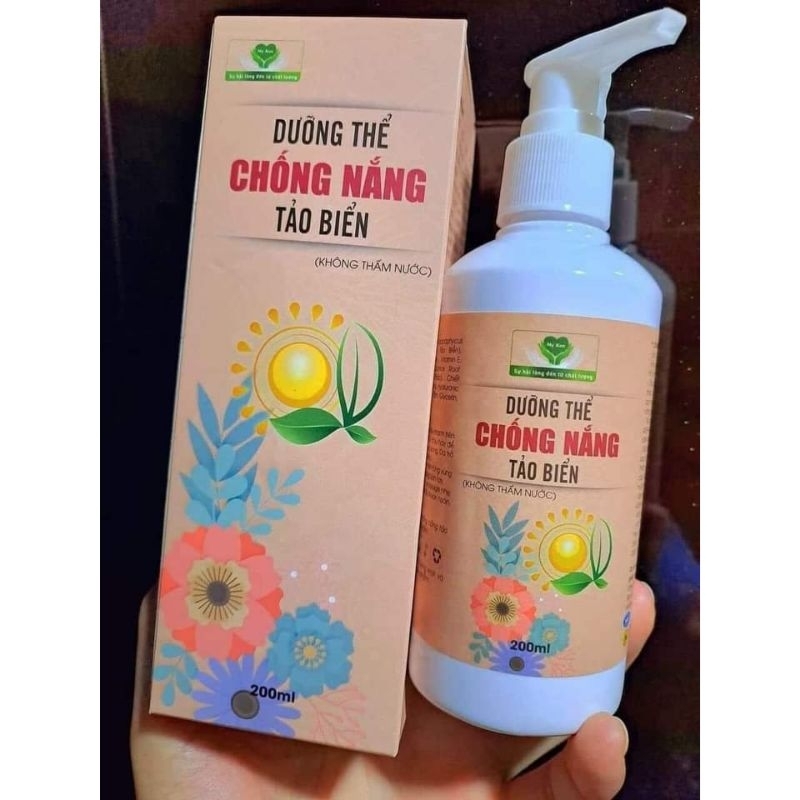 Dưỡng thể chống nắng tảo biển mẹ ken - chai 200ml - kem chống nắng body mẹ ken