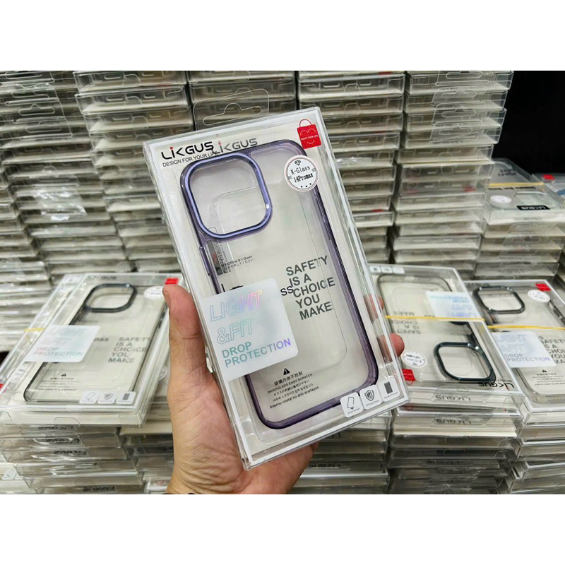 Ốp Likgus lựg trong viền cam bóng ip15 pro/ ip15 pro max