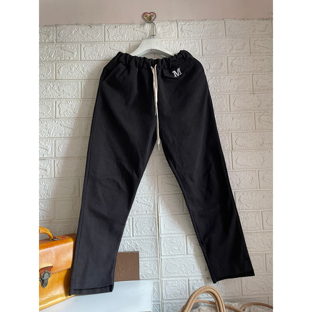 Quần dạ baggy lưng thun