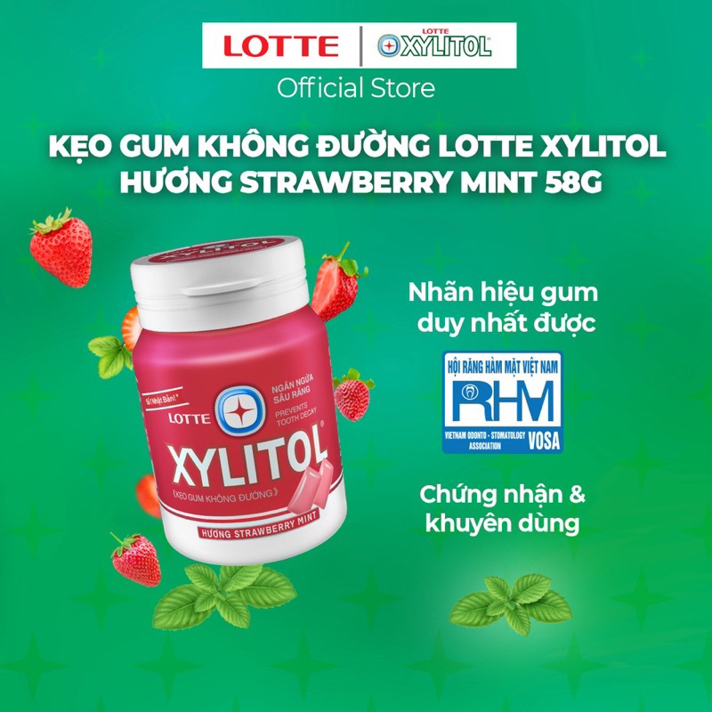Kẹo Gum Không Đường Lotte Xylitol hũ 58g