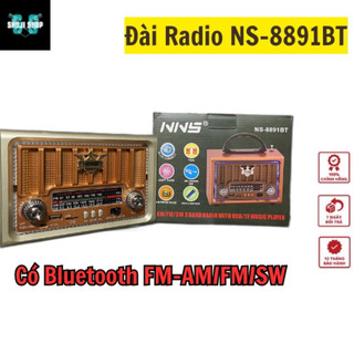  Đài Radio FM Bluetooth-NSS 8891BT Kiểu Dáng Cổ Điển Hỗ Trợ USB Thẻ nhớ Chạy Pin Sạc-Hàng CHính Hãng 