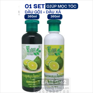 01 set dầu gội và dầu xả tinh chất chanh tự nhiên hiệu bioway hỗ trợ tóc mọc khoẻ và dày 360ml x 2.