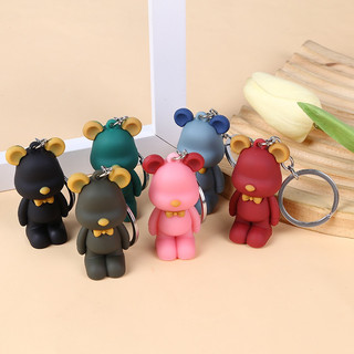 Móc Khoá Búp Bê Gấu Đeo Nơ 3D
