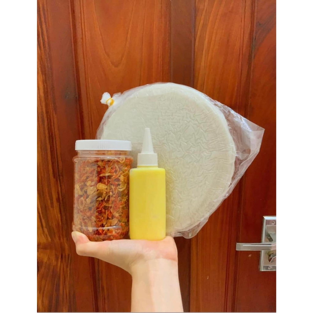Combo bánh tráng phơi sương dẻo mỏng siêu cay bơ vàng, muối ruốc hành phi.