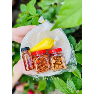 Combo 500g bánh tráng phơi sương bơ béo ,tóp mỡ ,muối ruốc hành, sốt tắc