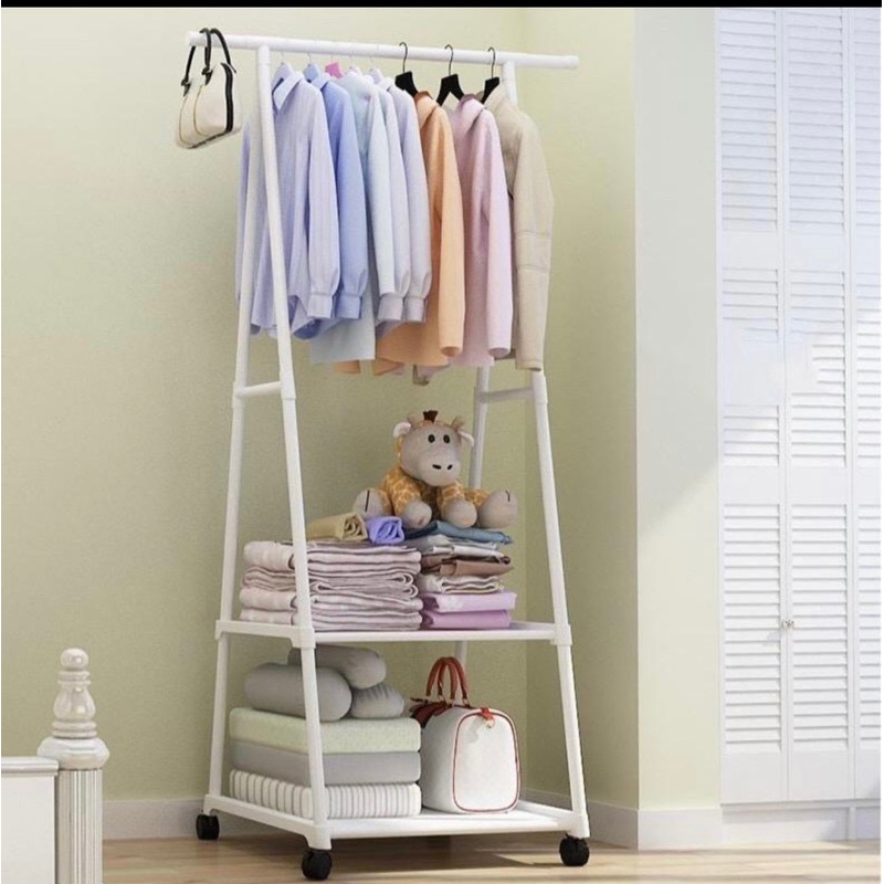 Kệ treo quần áo, giá treo đồ khung thép có bánh xe