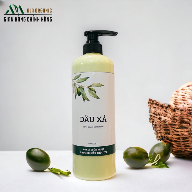 ( CHAI 1 LÍT ) Dầu Xả Thảo Dược GỪNG OLIVE ( No Silicon )