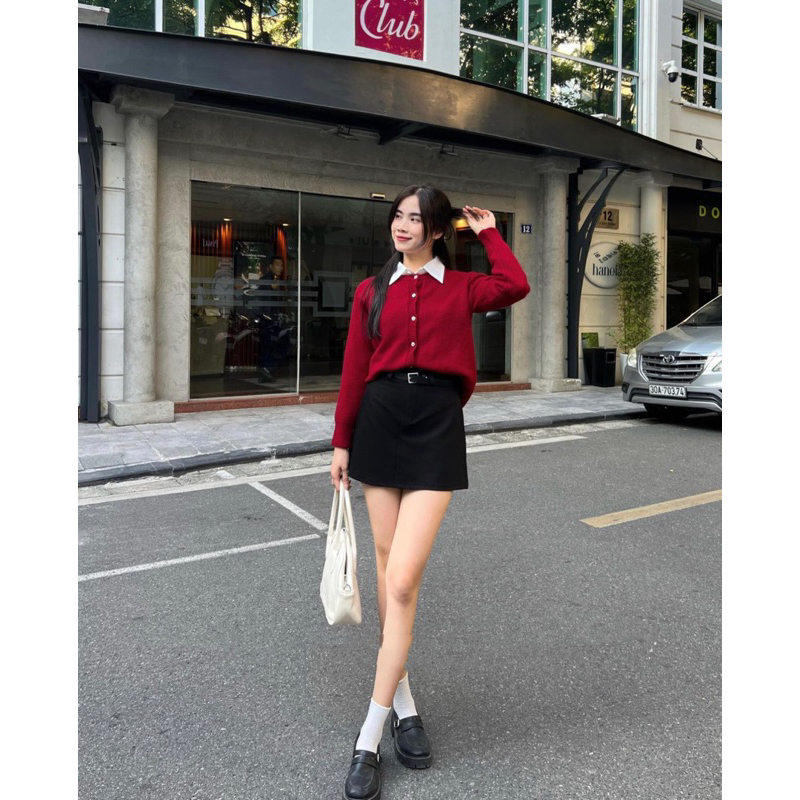 Y30 Chân váy chữ A tặng kèm dây lưng có quần trong hàng qc yansoo