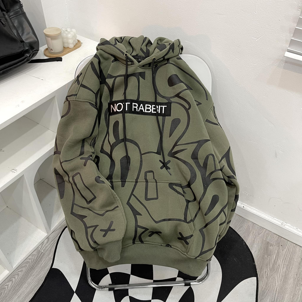 Áo Hoodie Nỉ Lót Bông Form Rộng NOT RABBIT Unisex - N.E.K.K