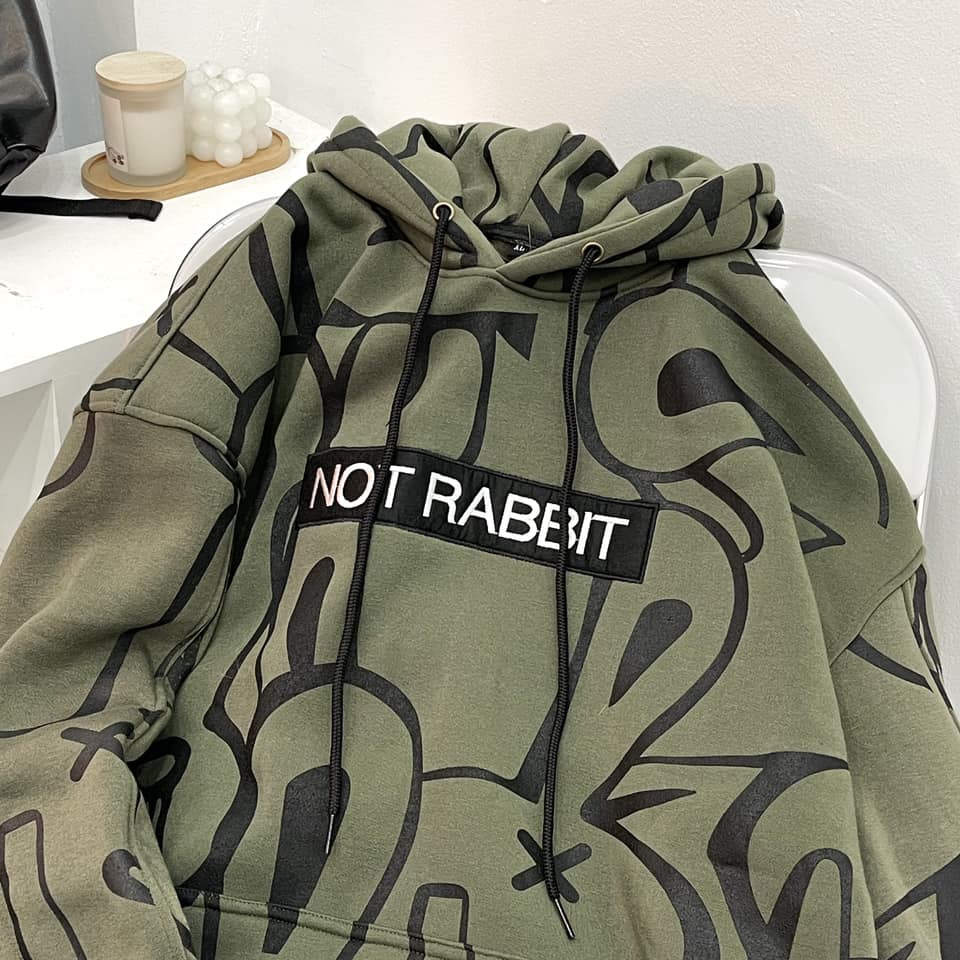 Áo Hoodie Nỉ Lót Bông Form Rộng NOT RABBIT Unisex - N.E.K.K