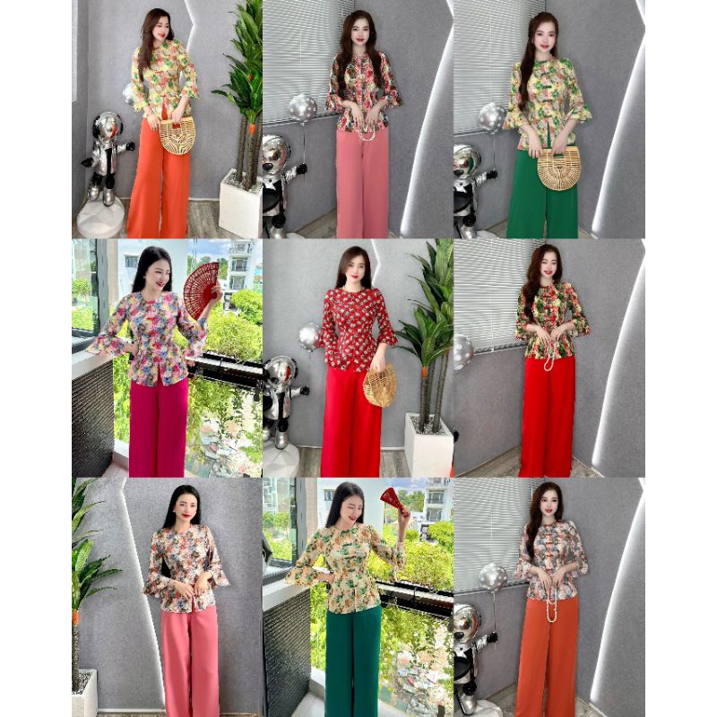 SET LAM BÀ BA ĐI CHÙA TAY LOE BÔNG - LỤA MANGO