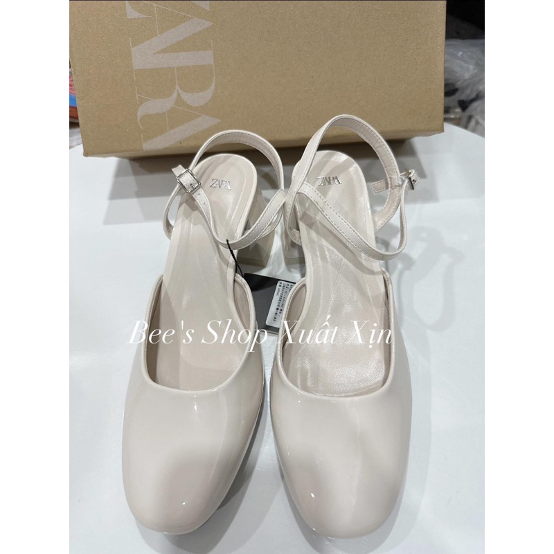 Giày Za.ra gót vuông mũi tròn fom bale full box tag xịn xò