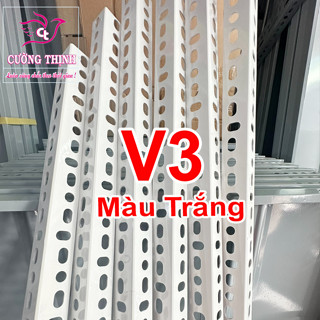Sắt V Lỗ V3 Dài 30cm 40cm 50cm 100cm 120cm 150cm Dày 1.6ly Màu Trắng Lắp Ráp Kệ Sắt