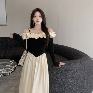 Đầm dài tay trễ vai kiểu pháp phong cách mới