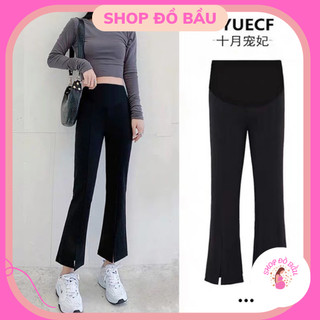 Quần bầu công sở ống Loe chất UMI co dãn có xẻ gấu