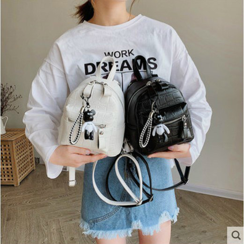 Balo thời trang, balo mini du lịch, đi chơi, đi học, tặng kèm móc khóa gấu, Mã T 21