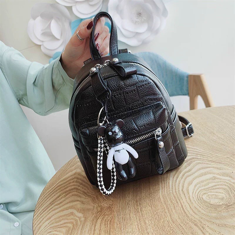 Balo thời trang, balo mini du lịch, đi chơi, đi học, tặng kèm móc khóa gấu, Mã T 21