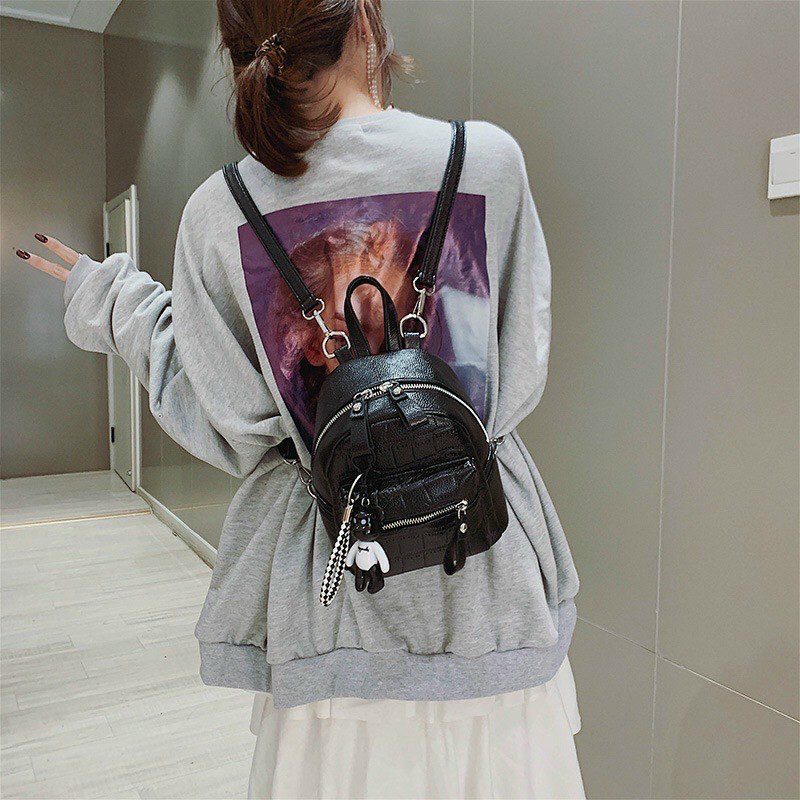 Balo thời trang, balo mini du lịch, đi chơi, đi học, tặng kèm móc khóa gấu, Mã T 21