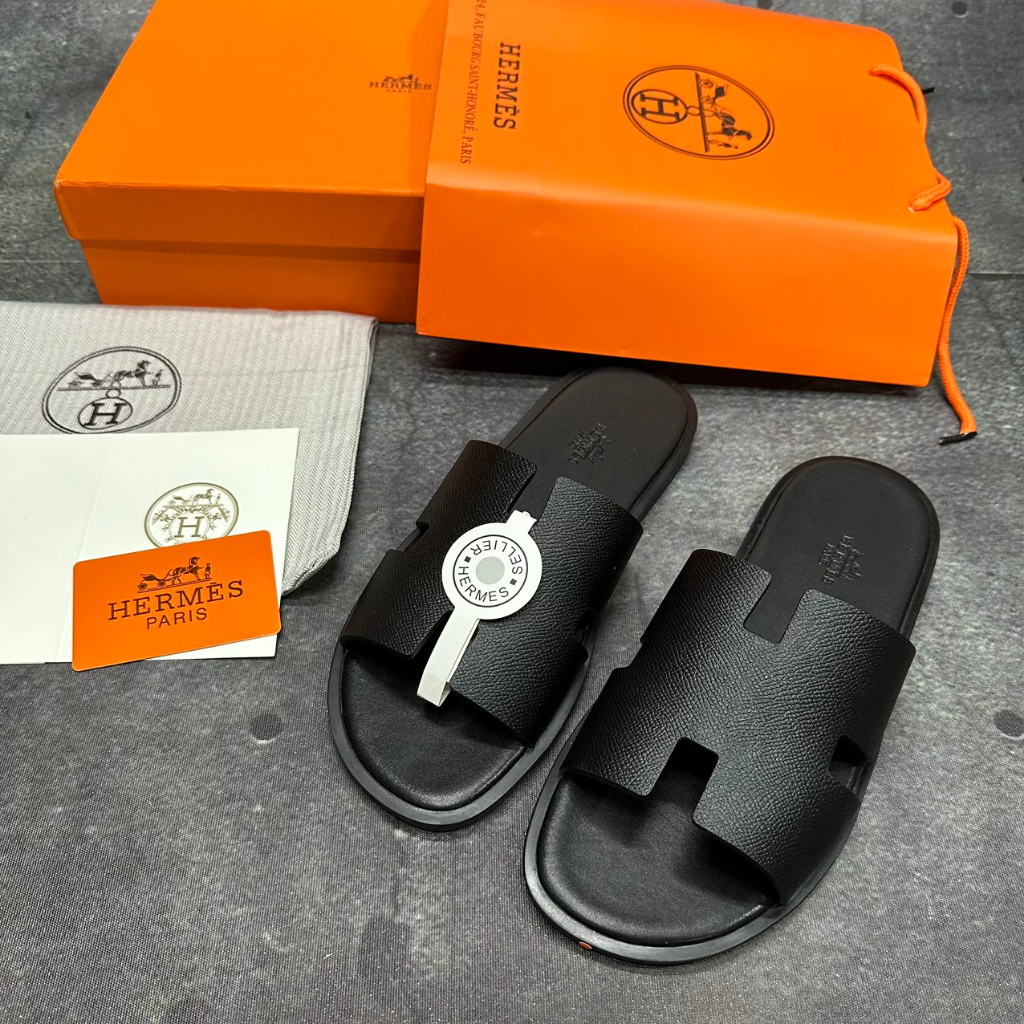 Dép Lê Gucci Hermes from Âu bản đẹp có video review dép da nam quai ngang fullboxx hộp cực đẹp