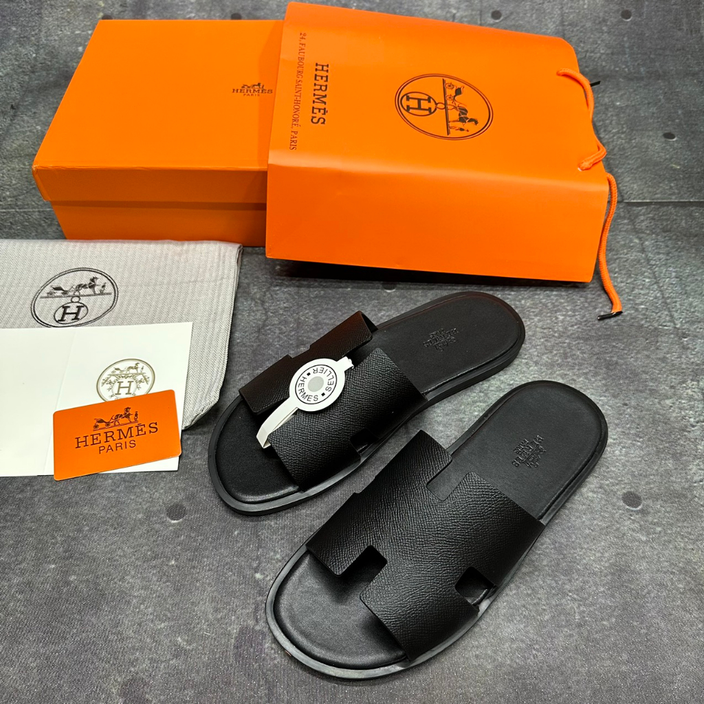 Dép Lê Gucci Hermes from Âu bản đẹp có video review dép da nam quai ngang fullboxx hộp cực đẹp