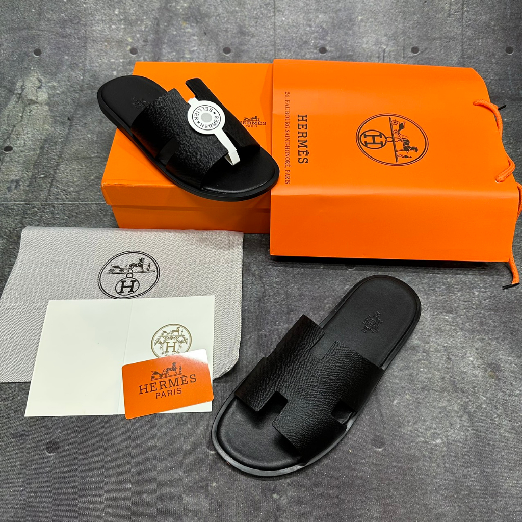 Dép Lê Gucci Hermes from Âu bản đẹp có video review dép da nam quai ngang fullboxx hộp cực đẹp