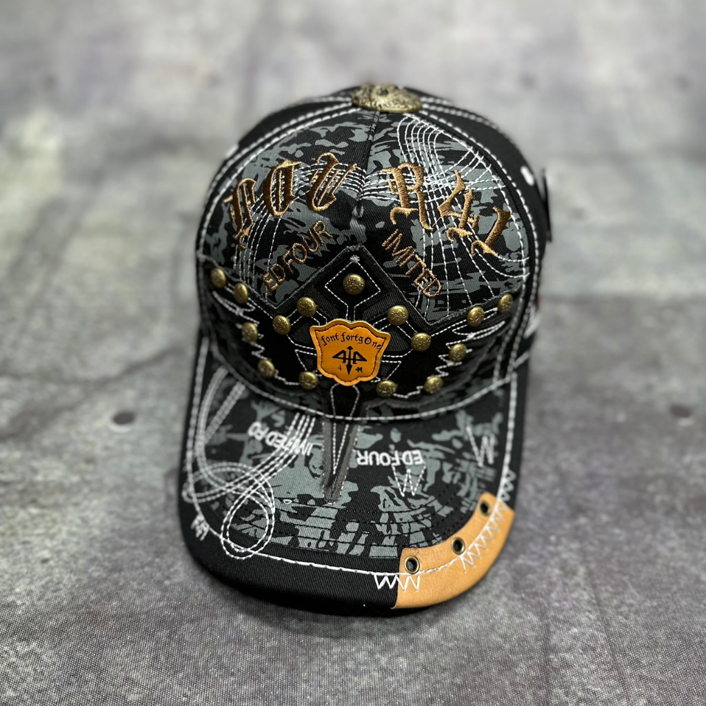 Nón ông địa mũ four 441 cánh chim thêu full