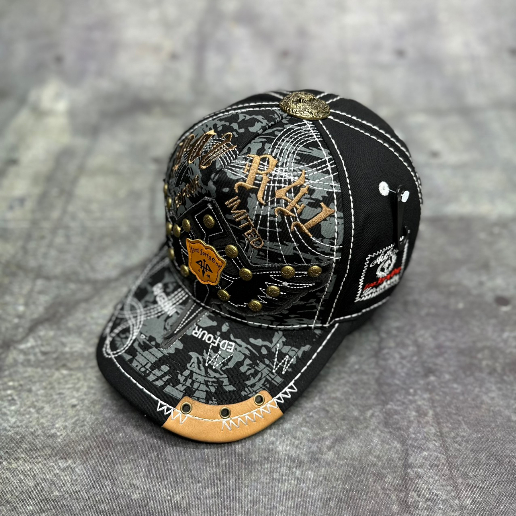 Nón ông địa mũ four 441 cánh chim thêu full