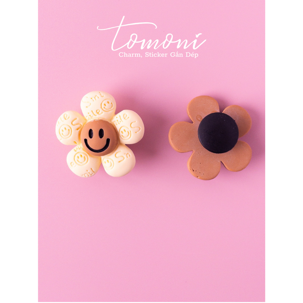 Phụ Kiện Sticker Gắn Dép, Charm DIY Hình Nơ, Hoa, Gấu Nâu Xinh Xắn - HQ50