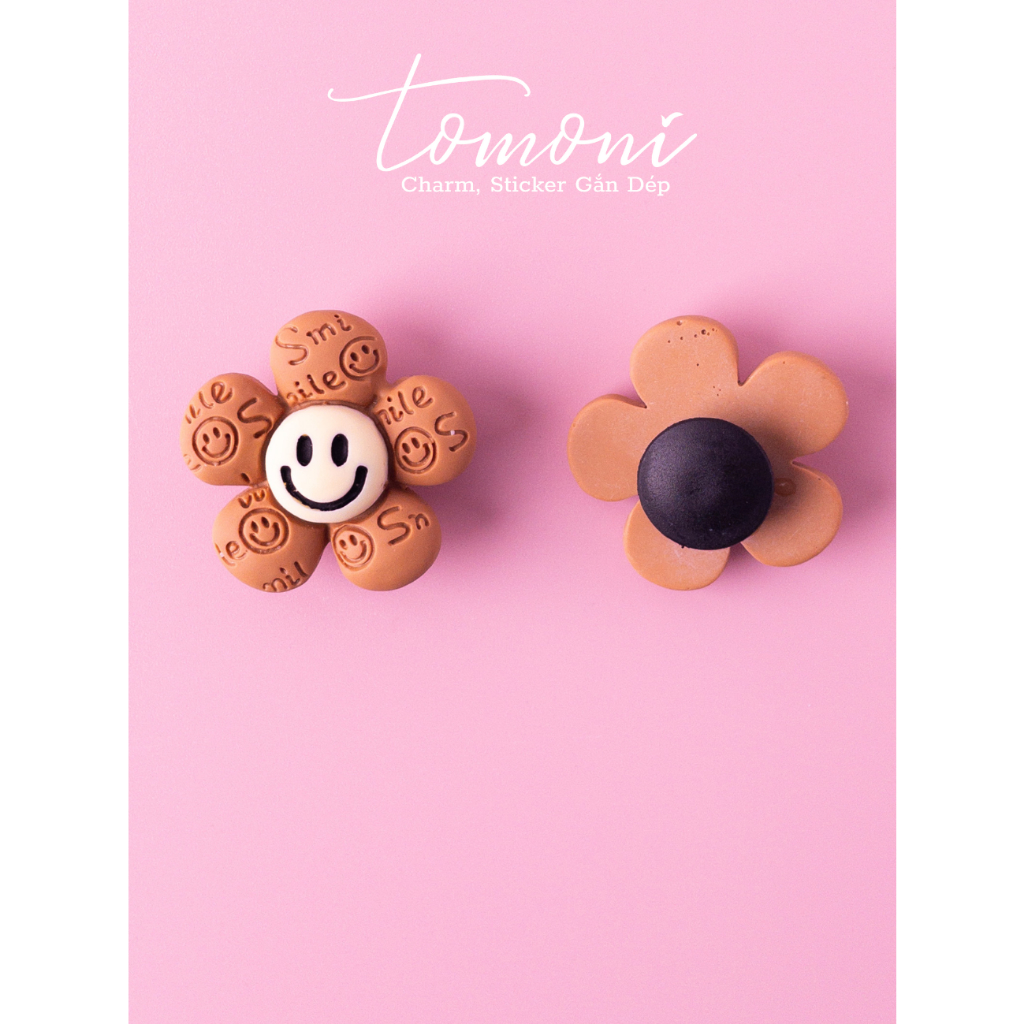 Phụ Kiện Sticker Gắn Dép, Charm DIY Hình Nơ, Hoa, Gấu Nâu Xinh Xắn - HQ50