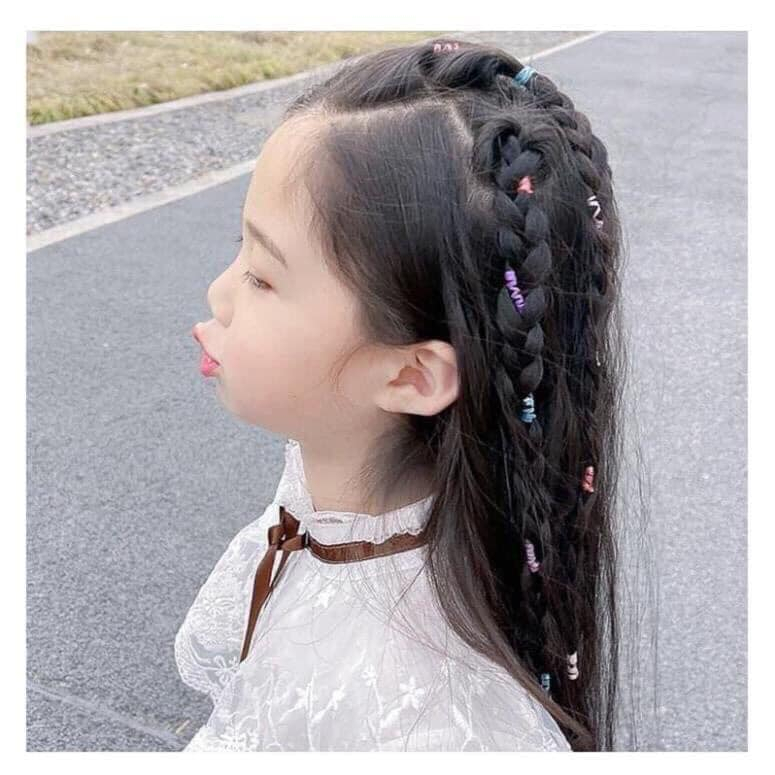 Hộp 5000 Chun Tóc Siêu Dai Nhiều Màu Sắc Cho Mẹ Và Bé Kèm Hộp Đựng