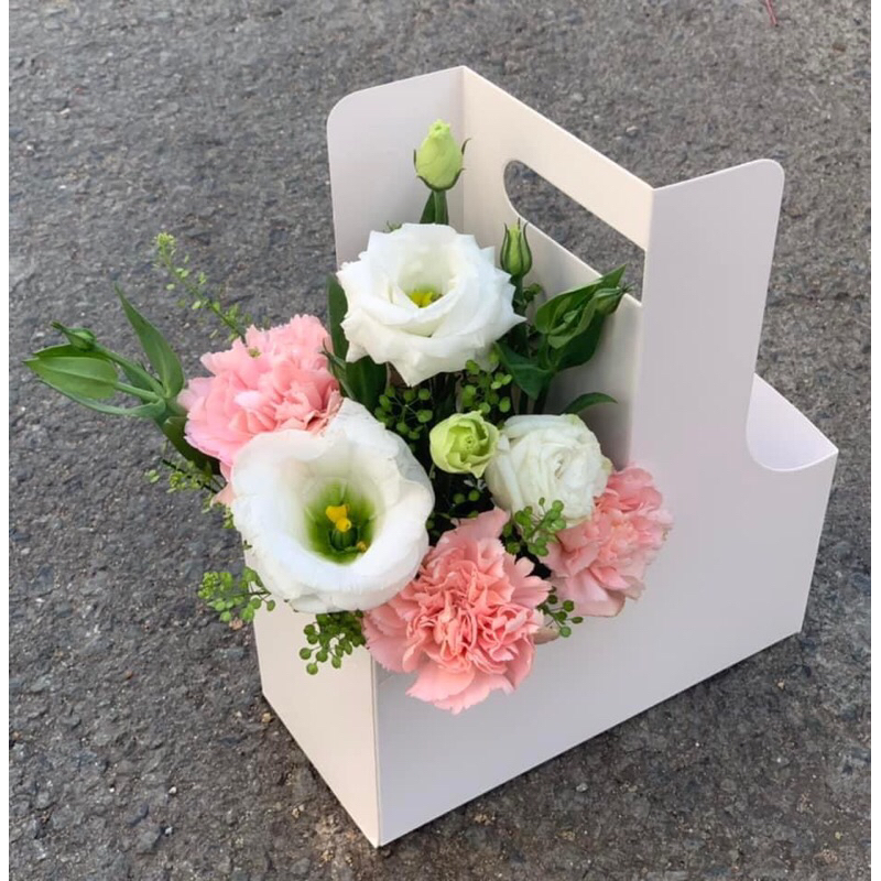 Túi kraft 2 ngăn đựng bánh, hoa, cà phê, làm quà tặng, có kèm lót đáy