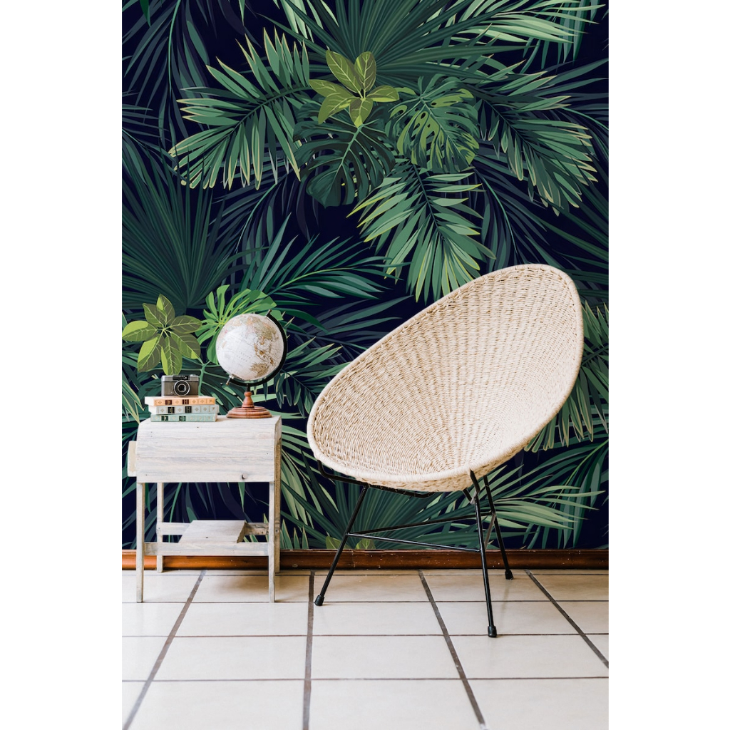 Khổ lớn 5mx60 Decal dán tường phòng ngủ - Decal mẫu lá xanh dán phòng khách sinh động- HN Decor