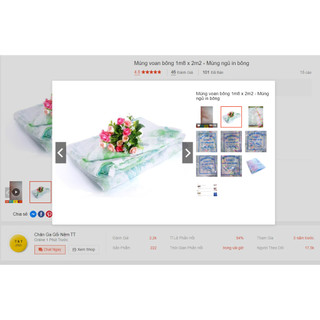 Mùng voan bông 1m8 x 2m2 - Mùng ngủ in bông - Màn ngủ chống muỗi