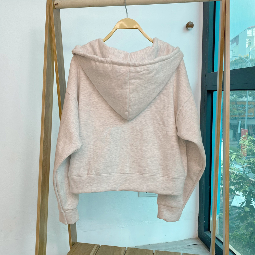 Áo Khoác Nỉ Hoodie Croptop Yousy Nữ, Áo Khoác Lửng Phong Cách Thể Thao Street Chất Dày Dặn Có Mũ 2 Lớp