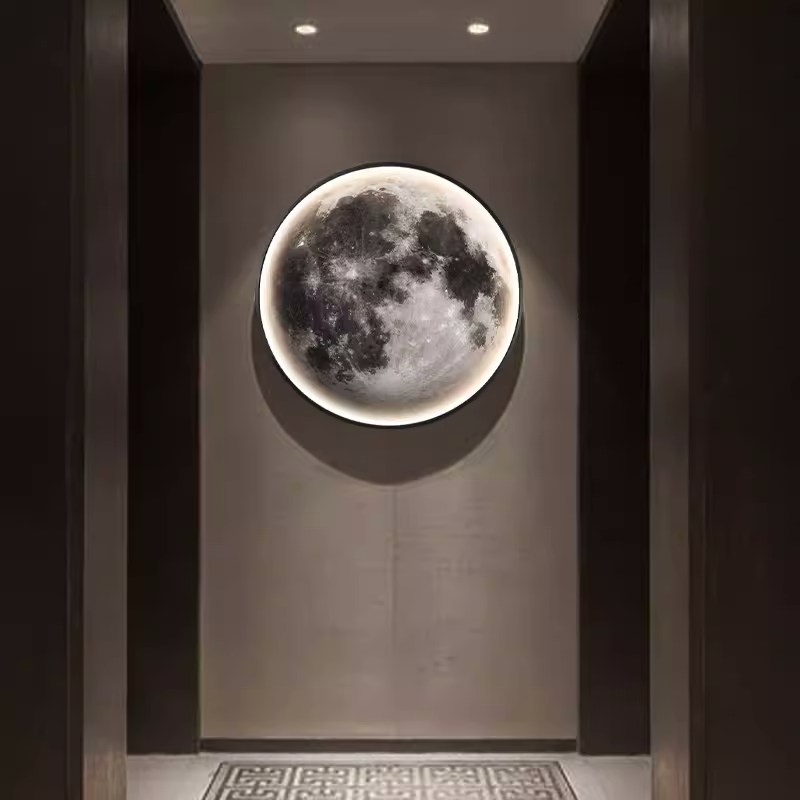 Tranh tráng gương mặt trăng có đèn led trang trí phòng khách , cửa hàng ,decor 27