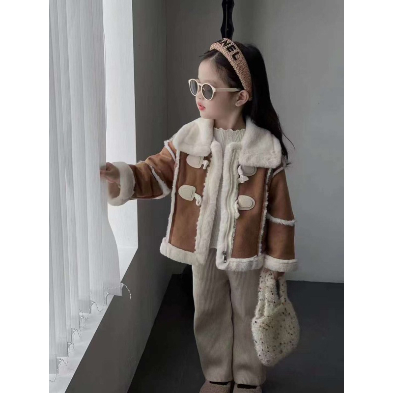 Áo Khoác da Lộn cổ lông cao cấp Quảng Châu