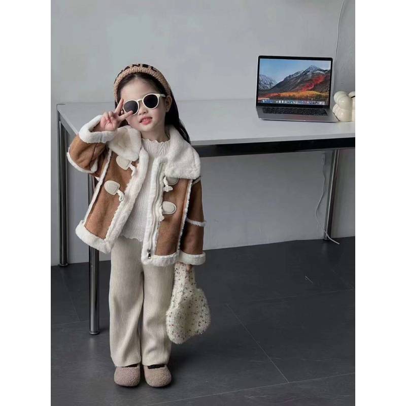Áo Khoác da Lộn cổ lông cao cấp Quảng Châu