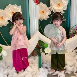 𝐒𝐞𝐭 𝐘𝐞̂́𝐦 𝐍𝐠𝐮𝐲𝐞̂𝐭 - Set Áo Yếm Quần Lụa Ống Rộng ( ảnh chính chủ )
