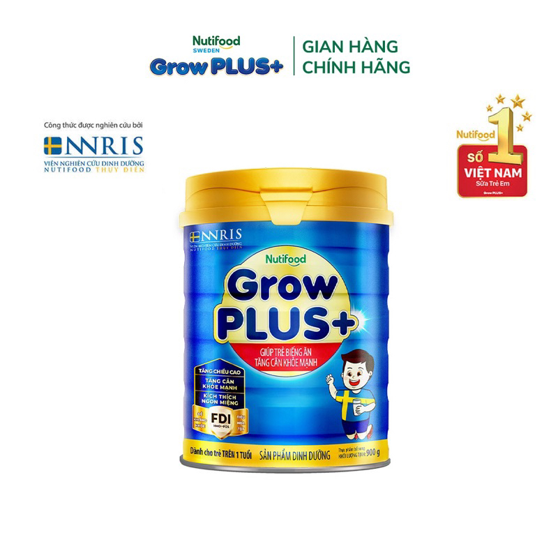 Sữa Bột Nutifood GrowPlus Xanh - lon 900gr