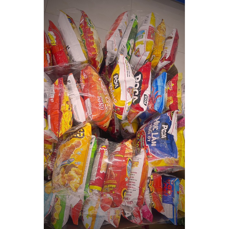 Sét 5 gói bánh snack của tất cả các hãng -Orio-Poca-Oshi 5 gói bim bim siêu ngon