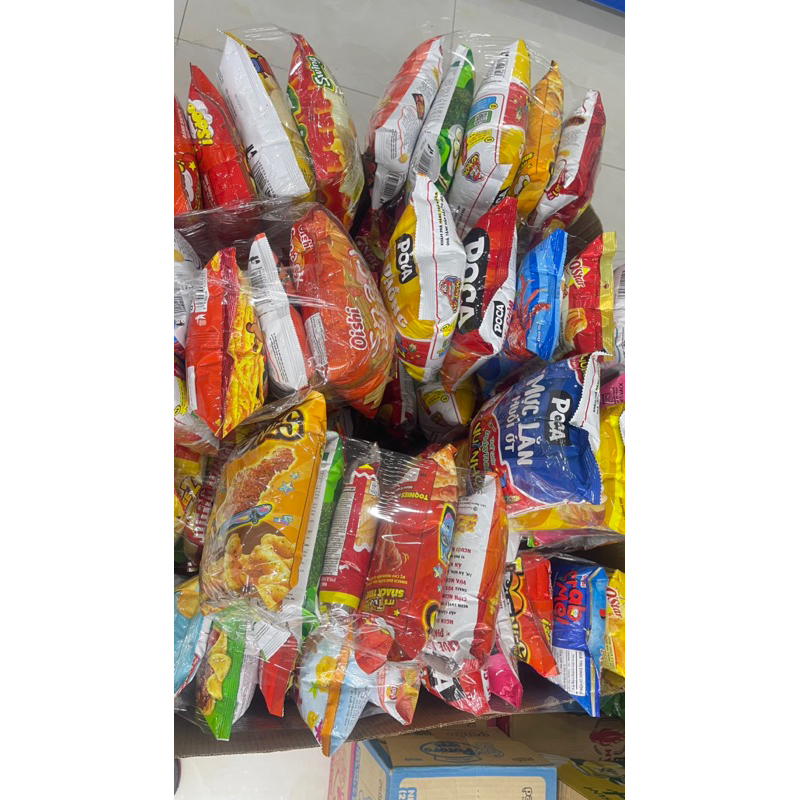 Sét 5 gói bánh snack của tất cả các hãng -Orio-Poca-Oshi 5 gói bim bim siêu ngon