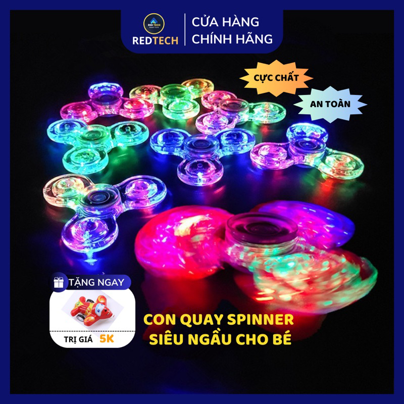 Con Quay Spinner Đồ Chơi Đèn Led Phát Sáng Redtech, đồ chơi xả stress, siêu bền, siêu chất.