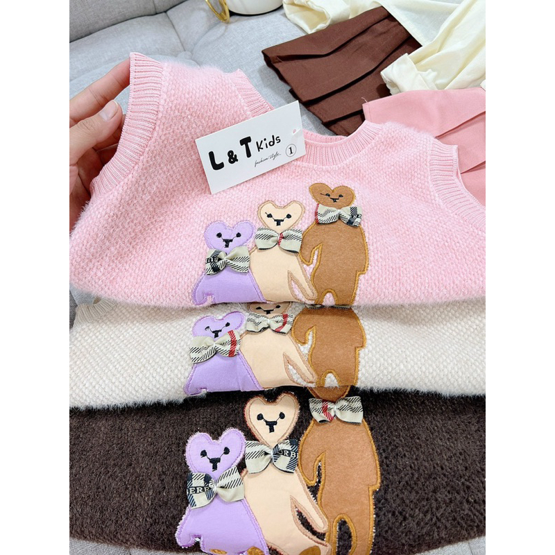Set Váy gấu 3 chi tiết hàng đẹp cho bé gái