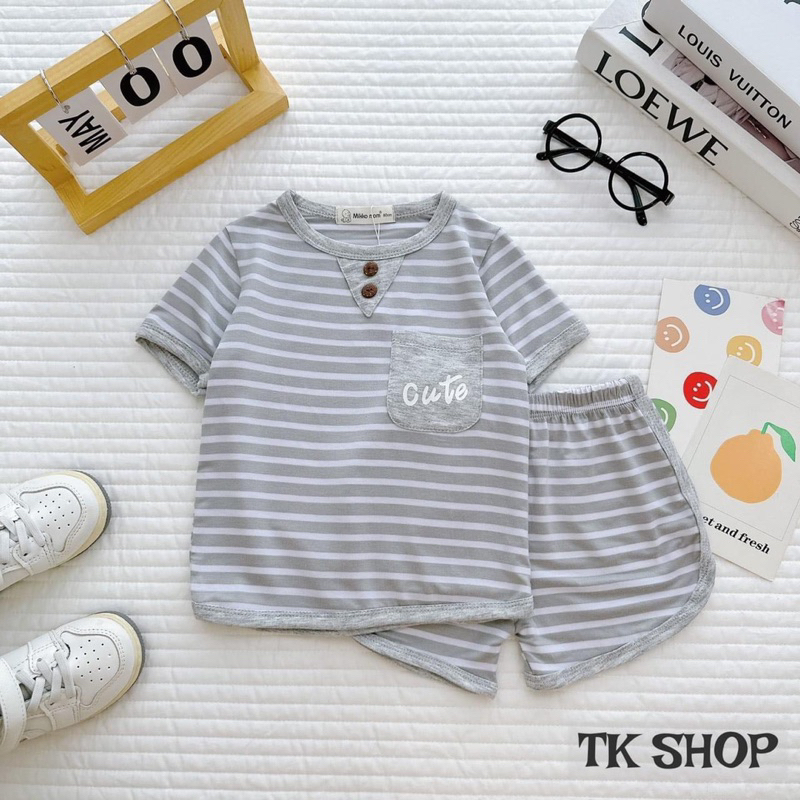 Bộ cộc tay bé trai và bé gái size 7-17kg hàng minkymom