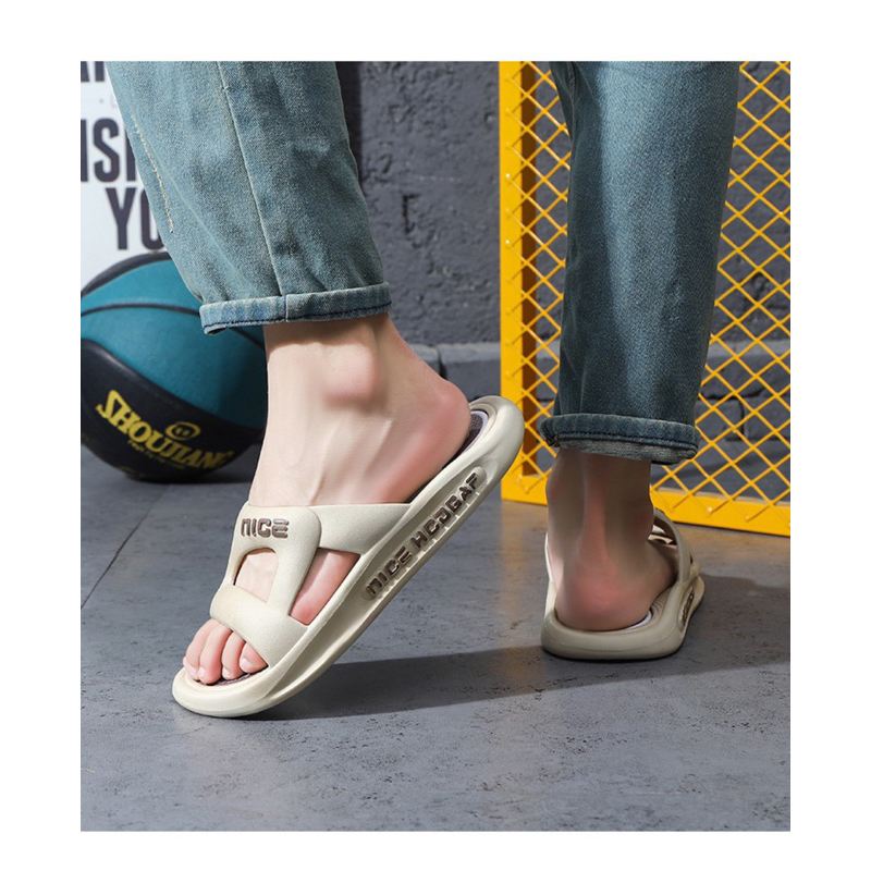 Dép quai ngang nam dép bánh mỳ đúc nguyên khối đế dày
