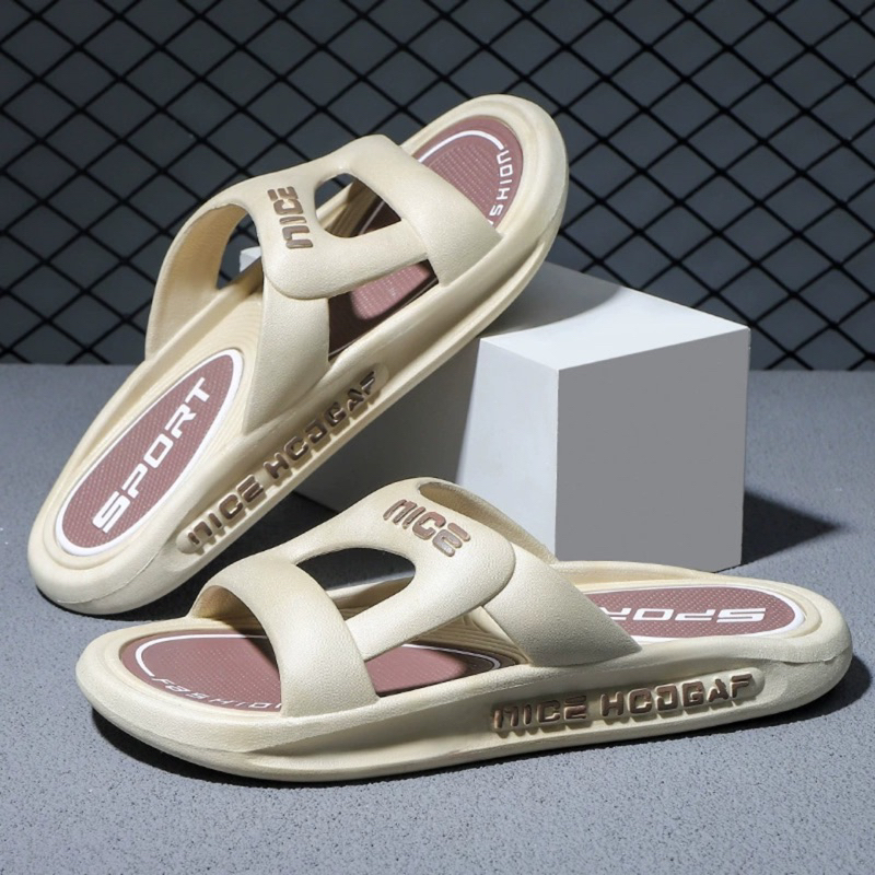 Dép quai ngang nam dép bánh mỳ đúc nguyên khối đế dày