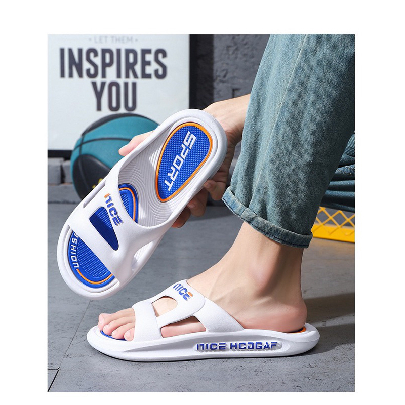 Dép quai ngang nam dép bánh mỳ đúc nguyên khối đế dày